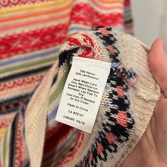 Talbots Fair Isle Striped Breton Wool Knit Sweater Size M - Picture 5 of 7